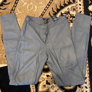 H&M grey faux leather pants